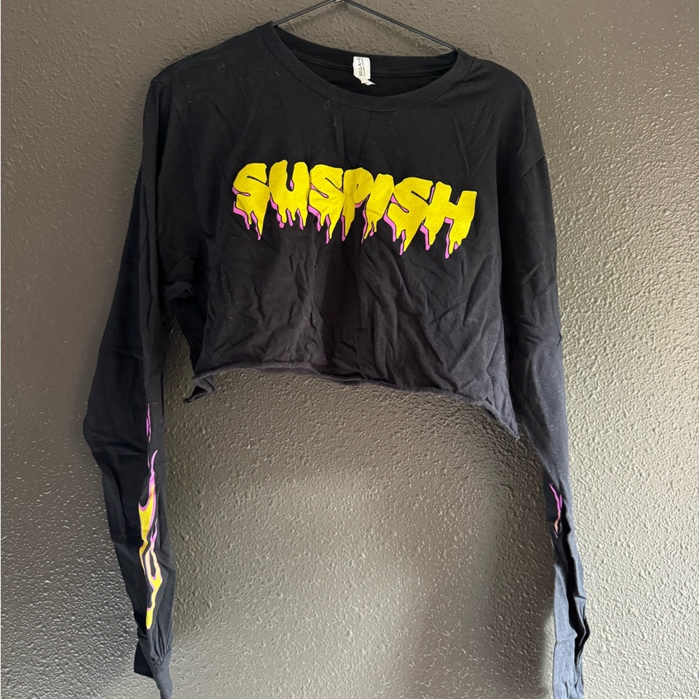 Suspish Flame Sleeve Crop Top